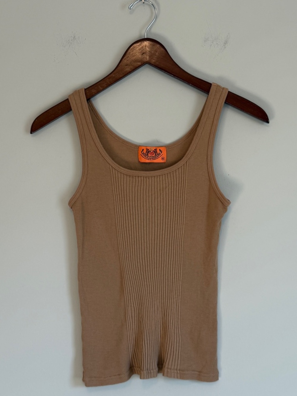 Rare VTG Y2K Juicy Couture ORANGE TAG Ribbed Tank Top S USA Love P&G Y2K Brown